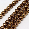 Electroplate Non-magnetic Synthetic Hematite Beads Strands G-J169A-8mm-01-1