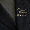 6Pcs 3 Colors Imitation Pearl Safety Pin Brooches JEWB-LP0004-98-3