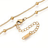 Ion Plating(IP) 304 Stainless Steel Satellite Chain Necklace for Men Women NJEW-E076-01G-2