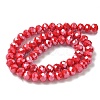Electroplate Opaque Solid Color Glass Beads Strands EGLA-XCP0001-21-3