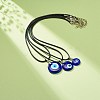 3Pcs 3 Size Lampwork Evil Eye Pendant Necklaces Set with Waxed Cords for Women NJEW-JN03954-2