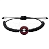 Natural Red Jasper Donut Braided Bead Bracelet BJEW-SW00047-11-1