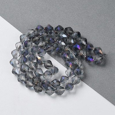 Electroplate Transparent Glass Beads Strands EGLA-I019-HR02-1