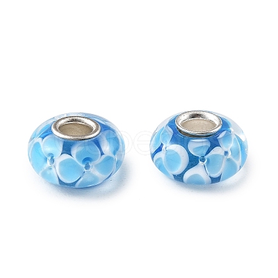 Lampwork & Brass Core European Beads LAMP-P019-01P-21-1