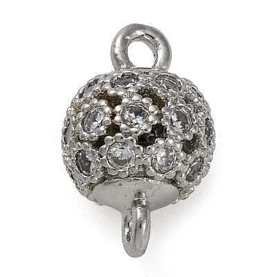 Brass Micro Pave Clear Cubic Zirconia Connector Charms KK-A230-06B-P-1