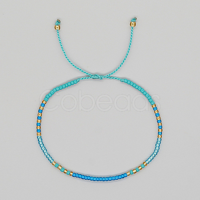 Glass Seed Braided Beaded Bracelets XC9959-14-1