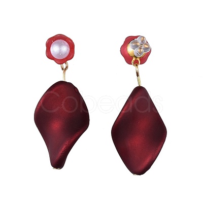 Rubberized Style Acrylic Dangle Earrings EJEW-JE03366-02-1