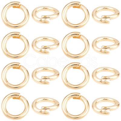 20Pcs Brass Locking Jump Rings KK-BBC0023-10C-1