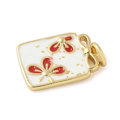 Brass Enamel Pendants KK-C110-17B-02G-1