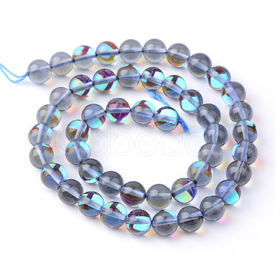 Synthetic Moonstone Beads Strands G-R375-6mm-B03-1
