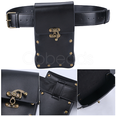 Woman's PU Leather Outdoors Cell phone Waist Bag AJEW-WH0504-39B-1