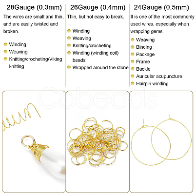 Round Craft Copper Wire CWIR-BC0001-0.5mm-G-1