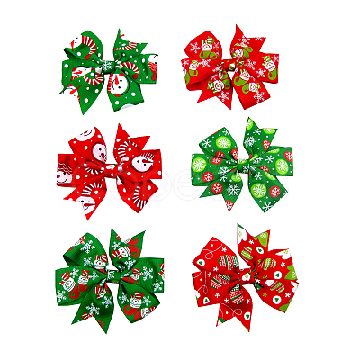Christmas Grosgrain Alligator Hair Clips OHAR-Q053-M-1