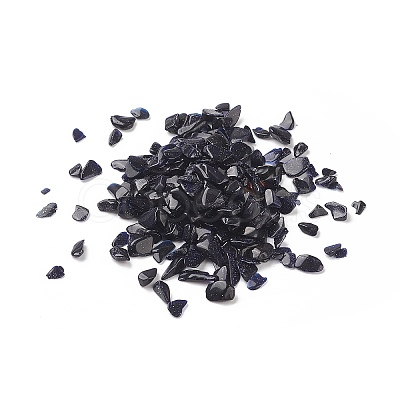 Synthetic Blue Goldstone Chips Beads G-O103-25-1