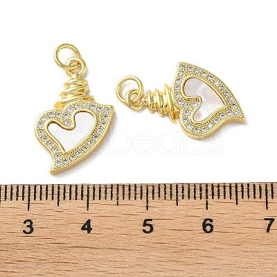 Valentine"s Day Brass Micro Pave Clear Cubic Zirconia Pendants KK-B083-41G-G-1