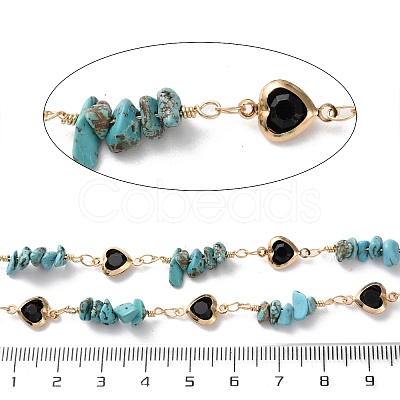 Handmade Brass Glass Square Link Chains CHC-F019-11G-06-1