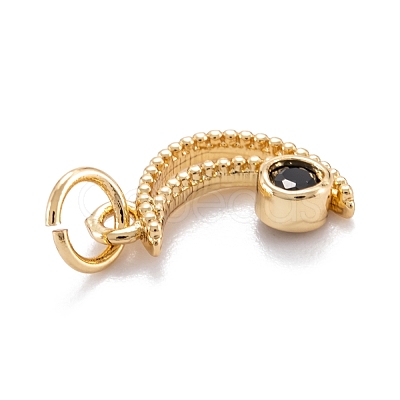 Real 18K Gold Plated Brass Micro Pave Cubic Zirconia Charms X-ZIRC-M114-52G-01-1