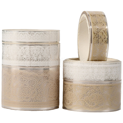 1Bag Lace Patterns PET Floral Decorative Tape Set AJEW-SP0002-74E-1