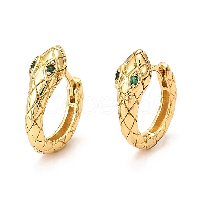 Brass Micro Pave Cubic Zirconia Hoop Earrings X-EJEW-F273-07G-1