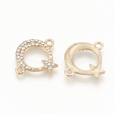 Alloy Rhinestone Links connectors ALRI-Q235-009G-1