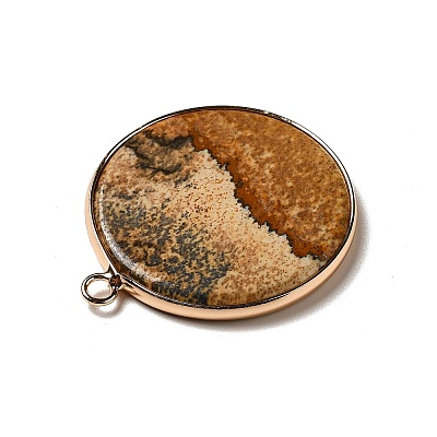 Natural Picture Jasper Pendants G-A213-01G-07-1