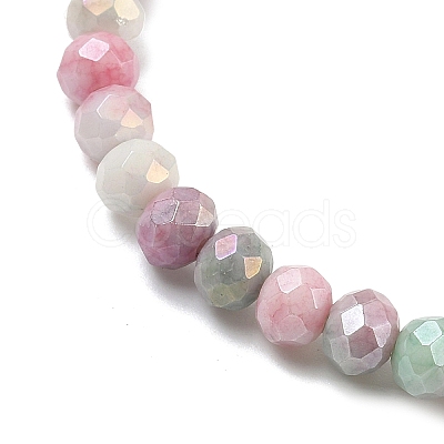 AB Color Faceted Rondelle Glass Beaded Stretch Bracelets for Women BJEW-PH01821-05-1