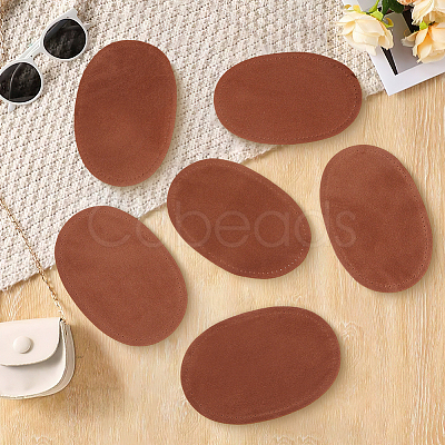 4Pairs Oval Imitation Leather Sew On Patches PATC-CY0001-82-1