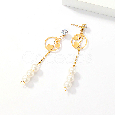 Sweet Tassel 201 Stainless Steel Stud Earrings SA4259-1-1
