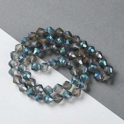 Electroplate Transparent Glass Beads Strands EGLA-I019-HP01-1