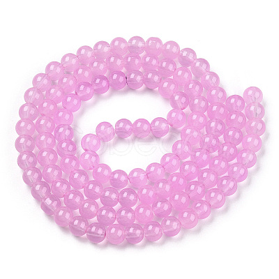 Baking Paint Imitation Jade Glass Round Bead Strands DGLA-Q021-8mm-57A-1