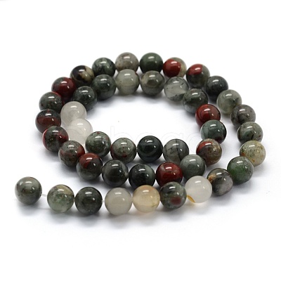 Natural African Bloodstone Beads Strands G-G763-08-10mm-1