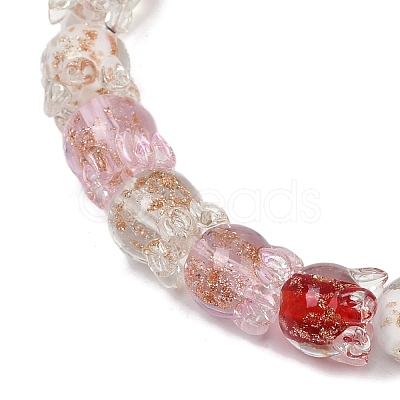 Gold Sand Lampwork Beads Strands LAMP-P069-02A-06-1