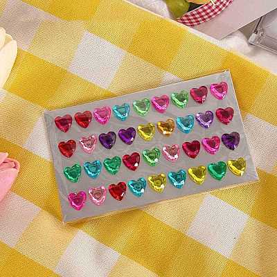 Cartoon 3D Heart PVC Rhinestone Stickers PW-WG54695-01-1