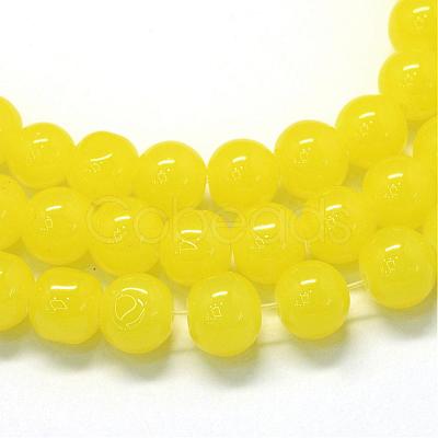 Baking Paint Imitation Jade Glass Round Bead Strands DGLA-Q021-10mm-24-1
