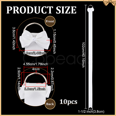 10Pcs Polyester Hairpin Hair Clip Holder Storage Organizer Hanging Ribbon HJEW-FG00049-1