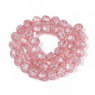 Transparent Crackle Glass Beads Strands GLAA-N053-10mm-07-1