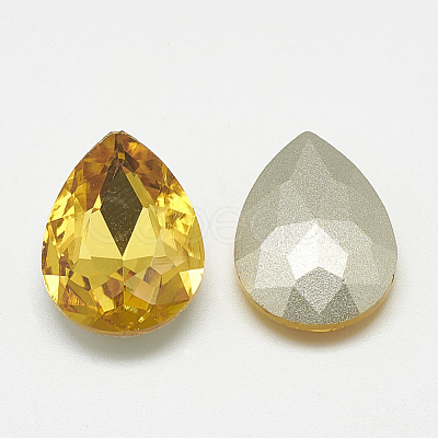 Pointed Back Glass Rhinestone Cabochons RGLA-T081-13x18mm-22-1