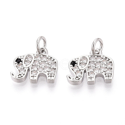 Brass Micro Pave Cubic Zirconia Charms KK-N257-68P-1