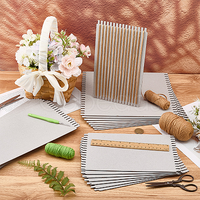 24Pcs 3 Styles Cardboard Weaving Looms DIY-FG0009-85-1