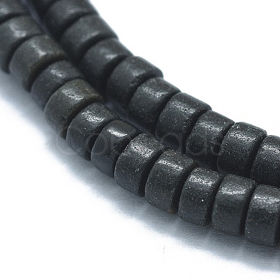 Natural Black Stone Beads Strands G-F631-A14-1