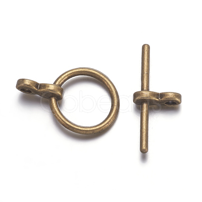 Tibetan Style Toggle Clasps TIBE-A001-25AB-NF-1