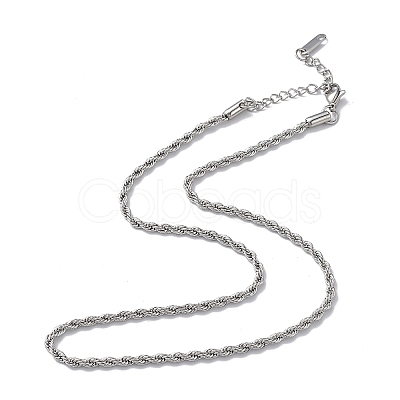 Non-Tarnish 304 Stainless Steel Rope Chain Necklace for Men Women NJEW-K245-023D-1