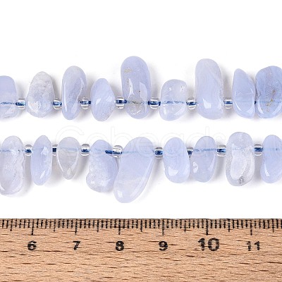 Natural Blue Lace Agate Beads Strands G-Z091-A37-1