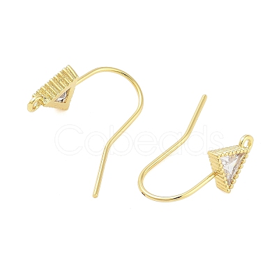 Brass Micro Pave Cubic Zirconia Earrings Findings EJEW-B063-05G-01-1