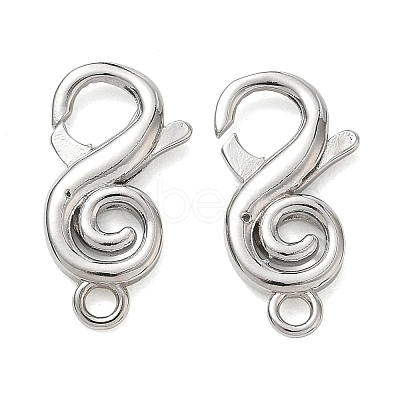 Brass S-Shaped Swirl Lobster Clasp for Jewelry Making KK-CBA5585-05P-1