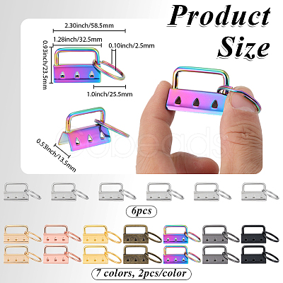 20Pcs 8 Colors Iron Keychain Clasp Findings IFIN-SP0001-66-1