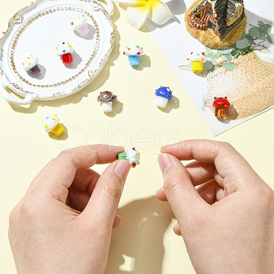 10Pcs 10 Colors Handmade Bumpy Lampwork Beads LAMP-CJ0002-16-1