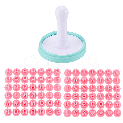1 Bag Letter & Number PP Plastic Cookie Stamps DIY-SC0033-88-1