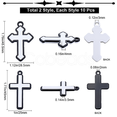 20Pcs 2 Styles Opaque Acrylic Pendants MACR-SP0001-10-1