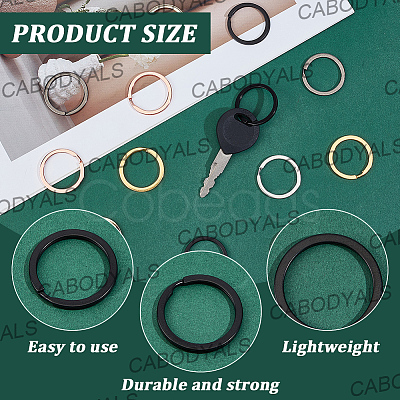 36Pcs 6 Colors Alloy Split Key Rings FIND-CY0001-71-1